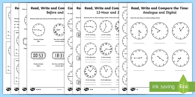 time numeracy worksheet