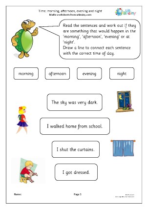time of day worksheet