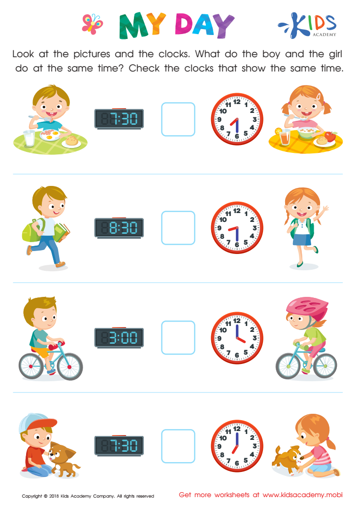 time of day worksheet
