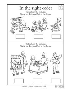 time order words worksheet