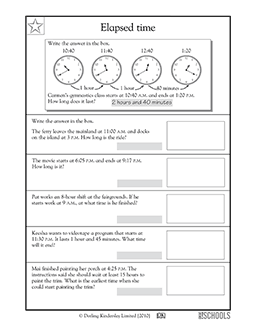 Elapsed time | 4th grade Math Worksheet | GreatSchools