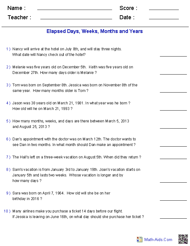 Word Problems Worksheets | Dynamically Created Word Problems