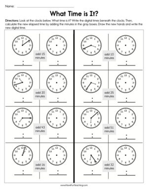 time subtraction worksheet
