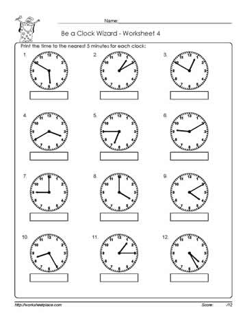 Telling-Time-To-5-Minutes-Worksheet-d Worksheets