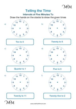 Telling the Time to 5 Minute Intervals - Maths with Mum