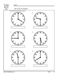 time to the hour and half hour worksheet