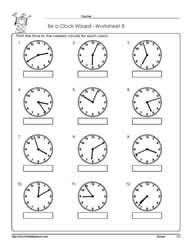 time to the minute worksheet free