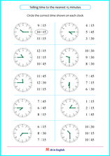 Telling time, calendars and time measurement math worksheets for ...