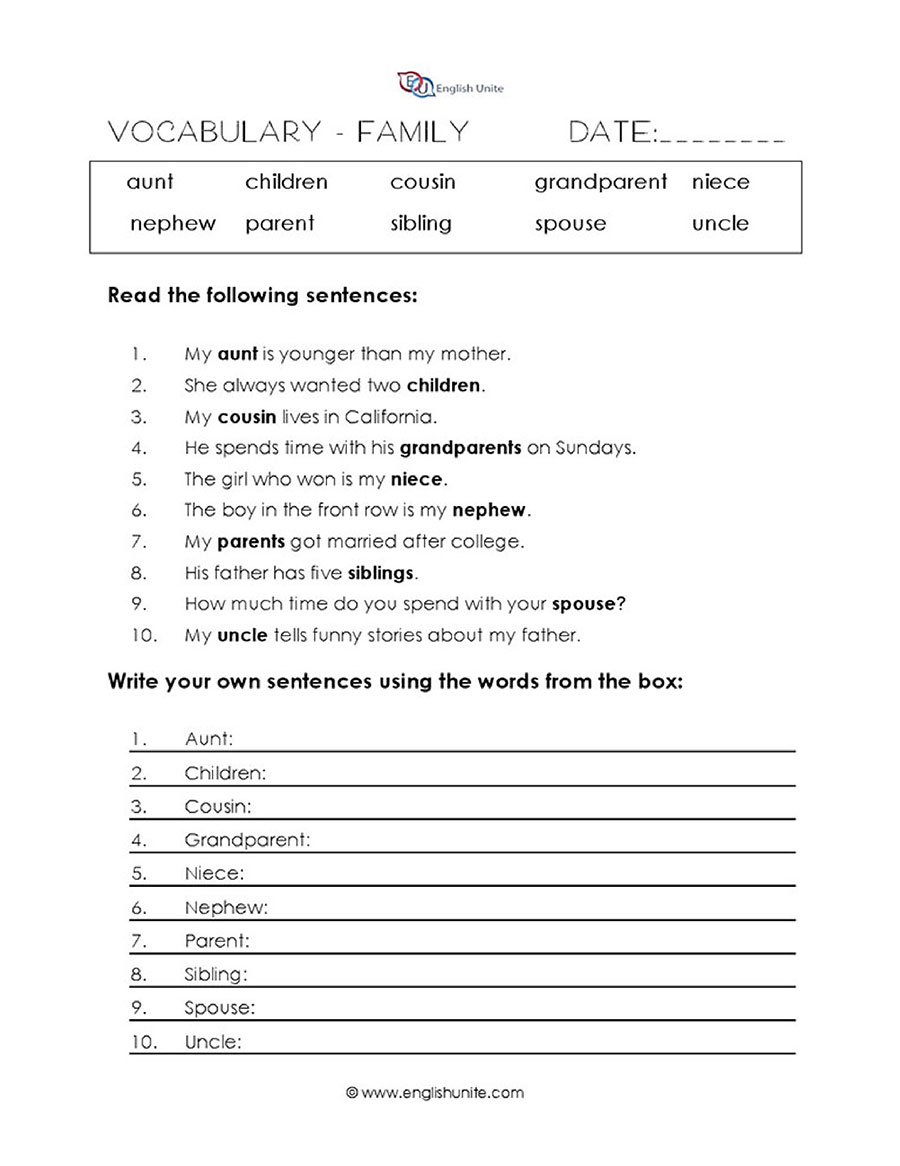 time vocabulary worksheet