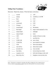 time vocabulary worksheet