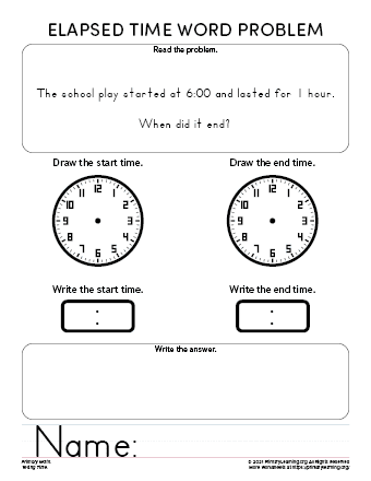 time word problems worksheet for grade 3