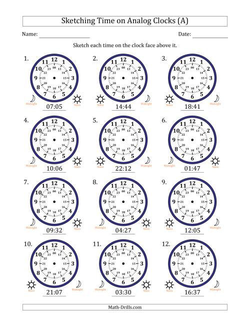 time worksheet 24 hour