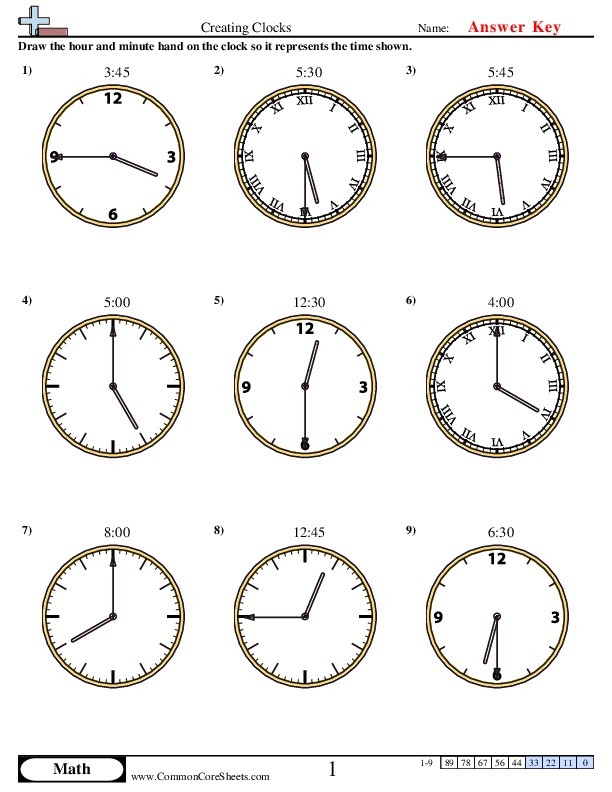 Time Worksheets