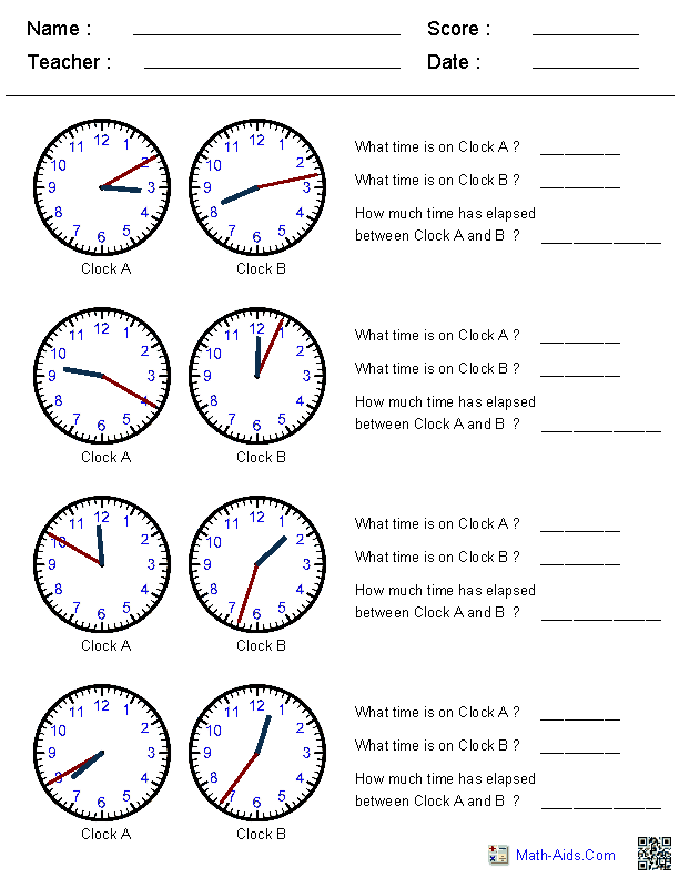 Time Worksheets | Time Worksheets for Learning to Tell Time | Time ...