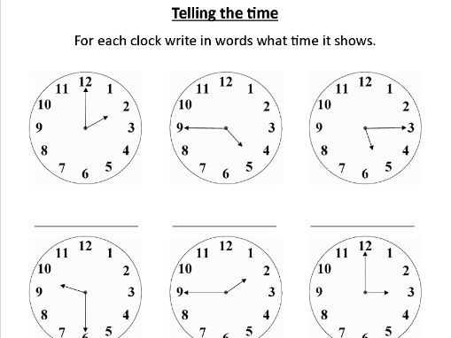 Telling the Time from Analogue Clocks Worksheet - Free Sample ...
