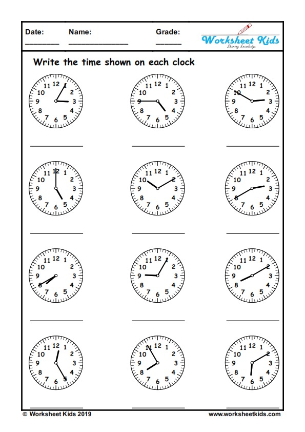 Blank Digital and Analogue Clock Worksheet Teach Starter Worksheets