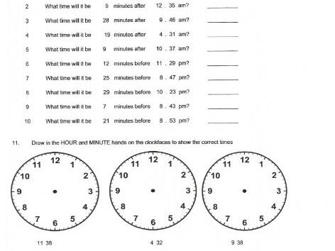 Time Worksheets - 12 hour and 24 hour  