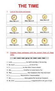The time (three pages) - ESL worksheet by Tabita