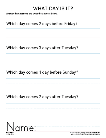 Telling Days of the Week  