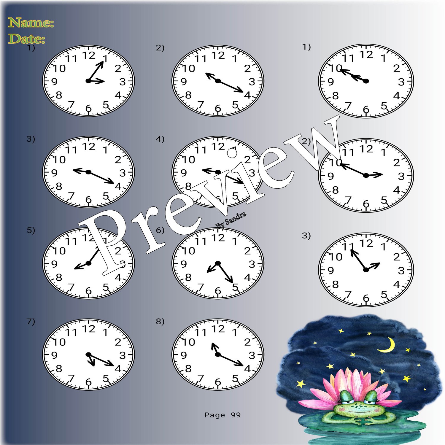Free time worksheet converting analogue to digital, Download Free time