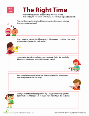 From Time to Time: Converting to Hours and Minutes | Worksheet ...