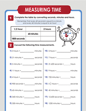 Converting Hours to Seconds | Worksheet 