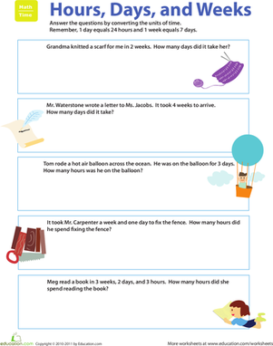 From Time to Time: Converting to Hours, Days, and Weeks ...