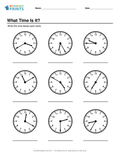 Telling Time Worksheets Generator| Time Worksheet Creator