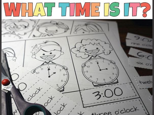 Telling Time to the Hour Cut and Paste Activity  
