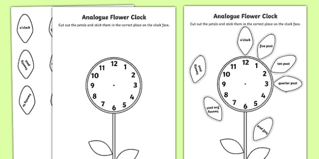 time worksheet cut and stick