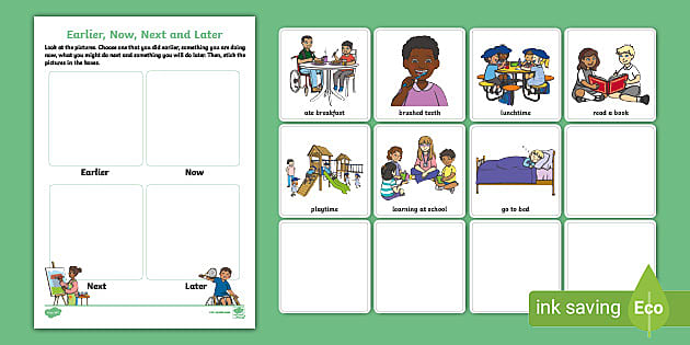 time worksheet earlier and later