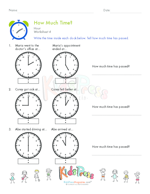 Telling Time One Hour Worksheet #4 - KidsPressMagazine.com