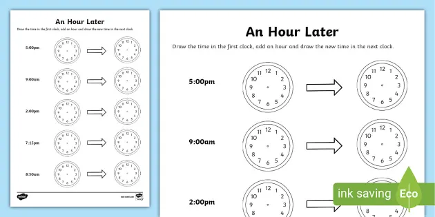 time worksheet early years