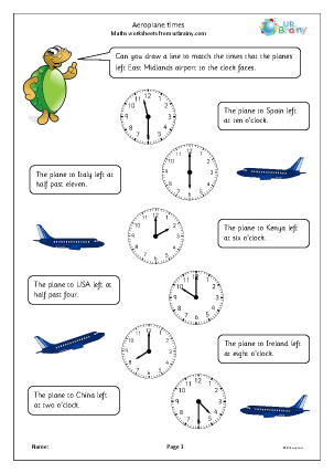 time worksheet early years
