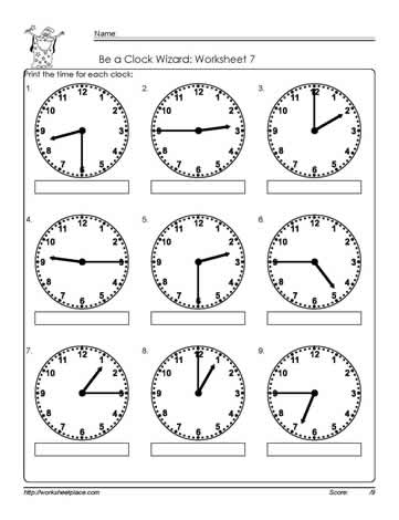 Telling-Time-to-The Quarter-Worksheet-7 Worksheets