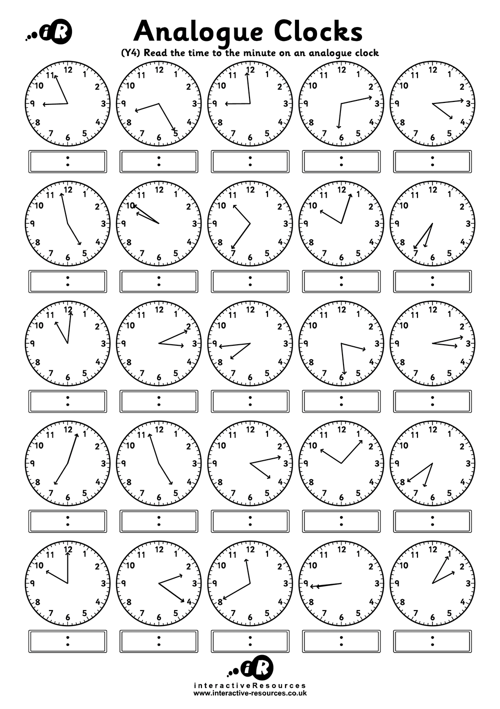 Free Telling Time Worksheets Create Custom Clock Template 