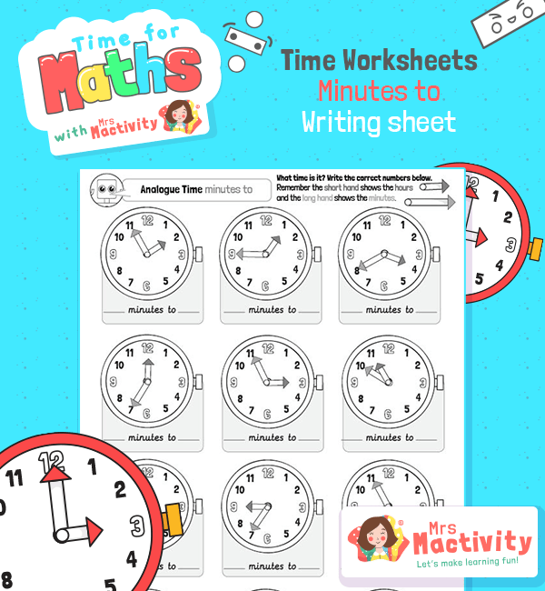 Telling The Time To The Five Minutes To The Hour Worksheet Year 2 ...