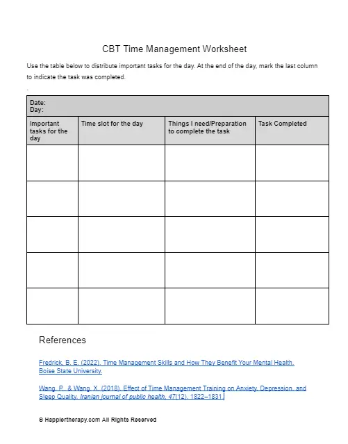 time worksheet for adults