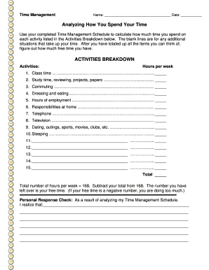 time worksheet for adults