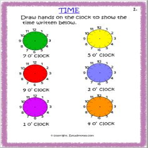 Maths Time Worksheet 1 Grade 3