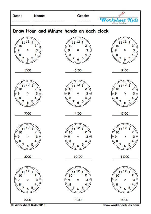 Digital and analog clock worksheets for kindergarten | 1st, 2nd ...