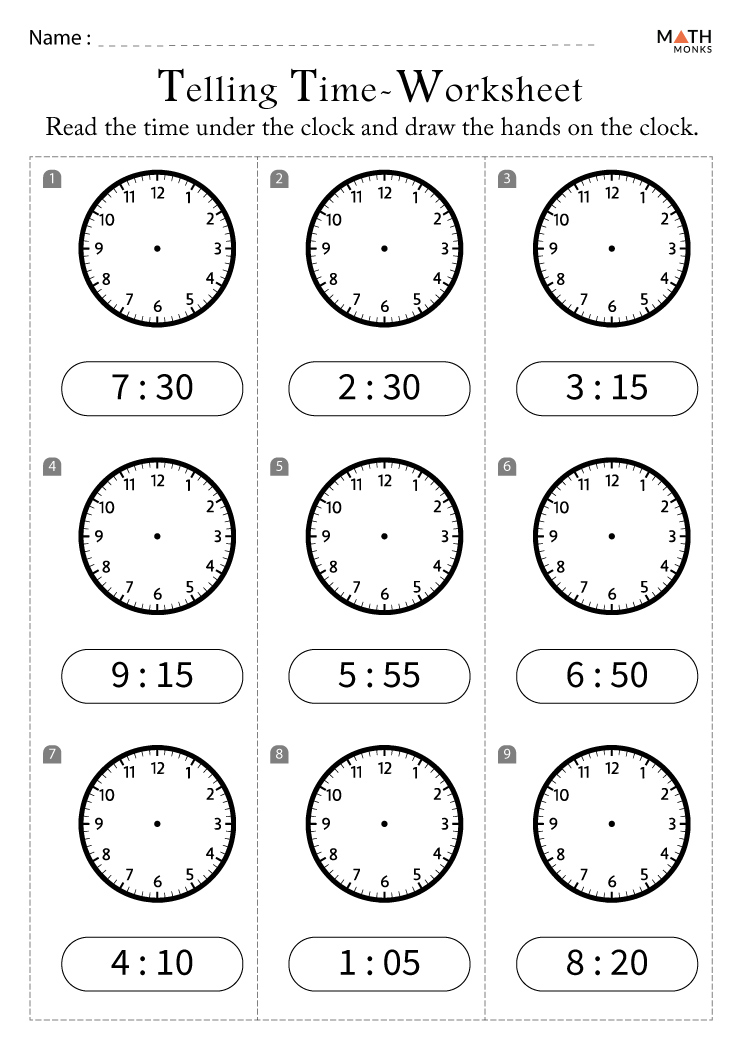 time worksheet for grade 2