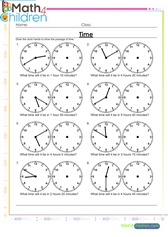 time worksheet for grade 3 printable