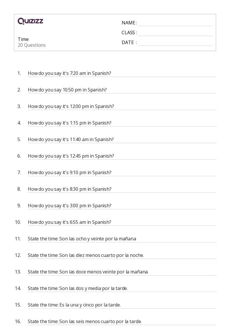 50+ Time worksheets for 8th Grade on Quizizz | Free &  Printable