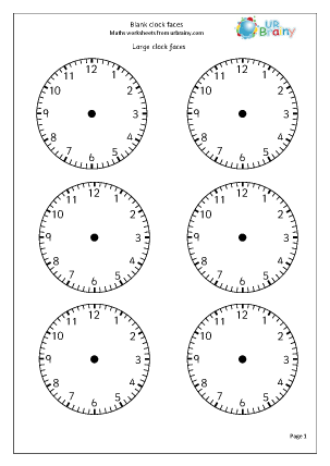 Time worksheets for Year 1 (age 5-6) - URBrainy.com