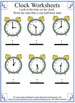 time worksheet free second