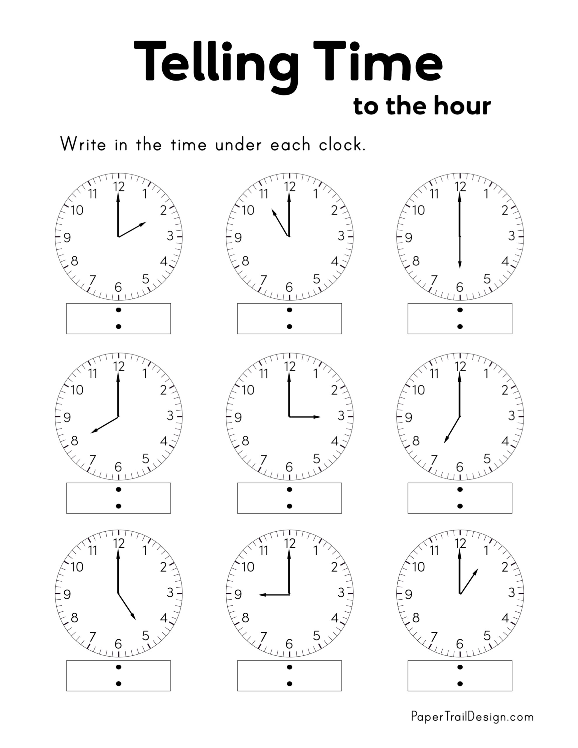 time worksheet free