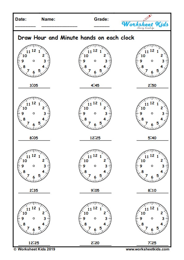 Telling Time Worksheets | ABCmouse