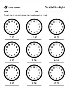 66 Half past worksheets ideas | worksheets, clock worksheets, time ...
