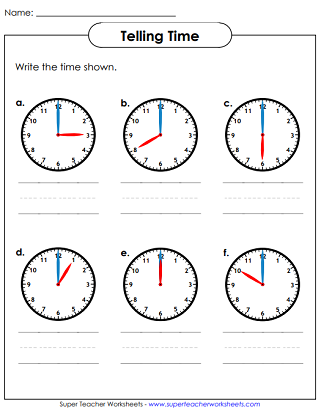 Telling Time in Hours